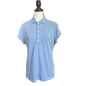 Renwick Pima Cotton Short Sleeve Polo Shirt Light Blue Large Peru Golf Preppy